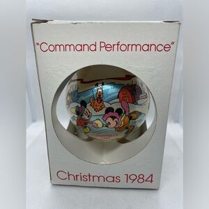 Vintage Schmid Disney Collectors Glass Ornament 1984 Mickey Minnie Pluto New NWT